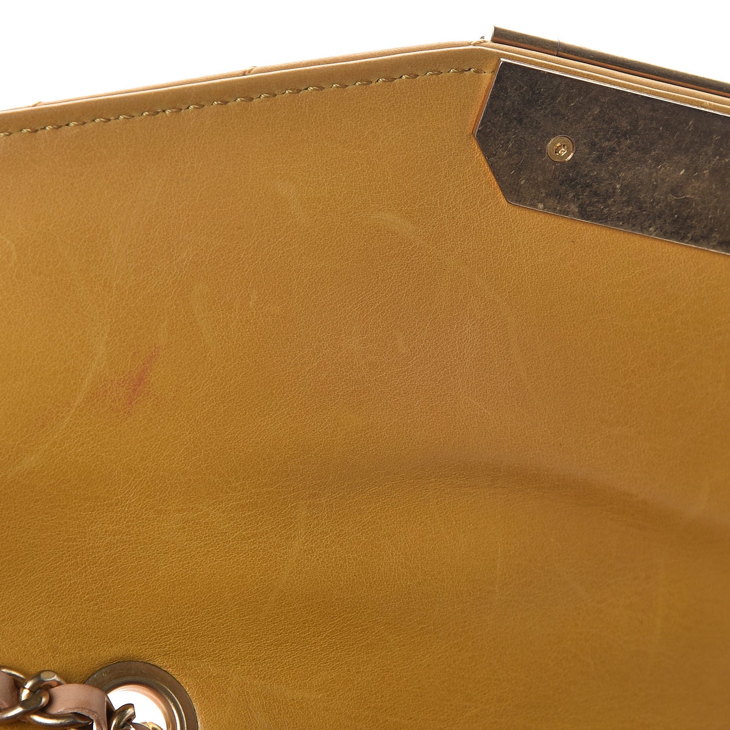 Calfskin Chevron Small Gabrielle Flap Yellow