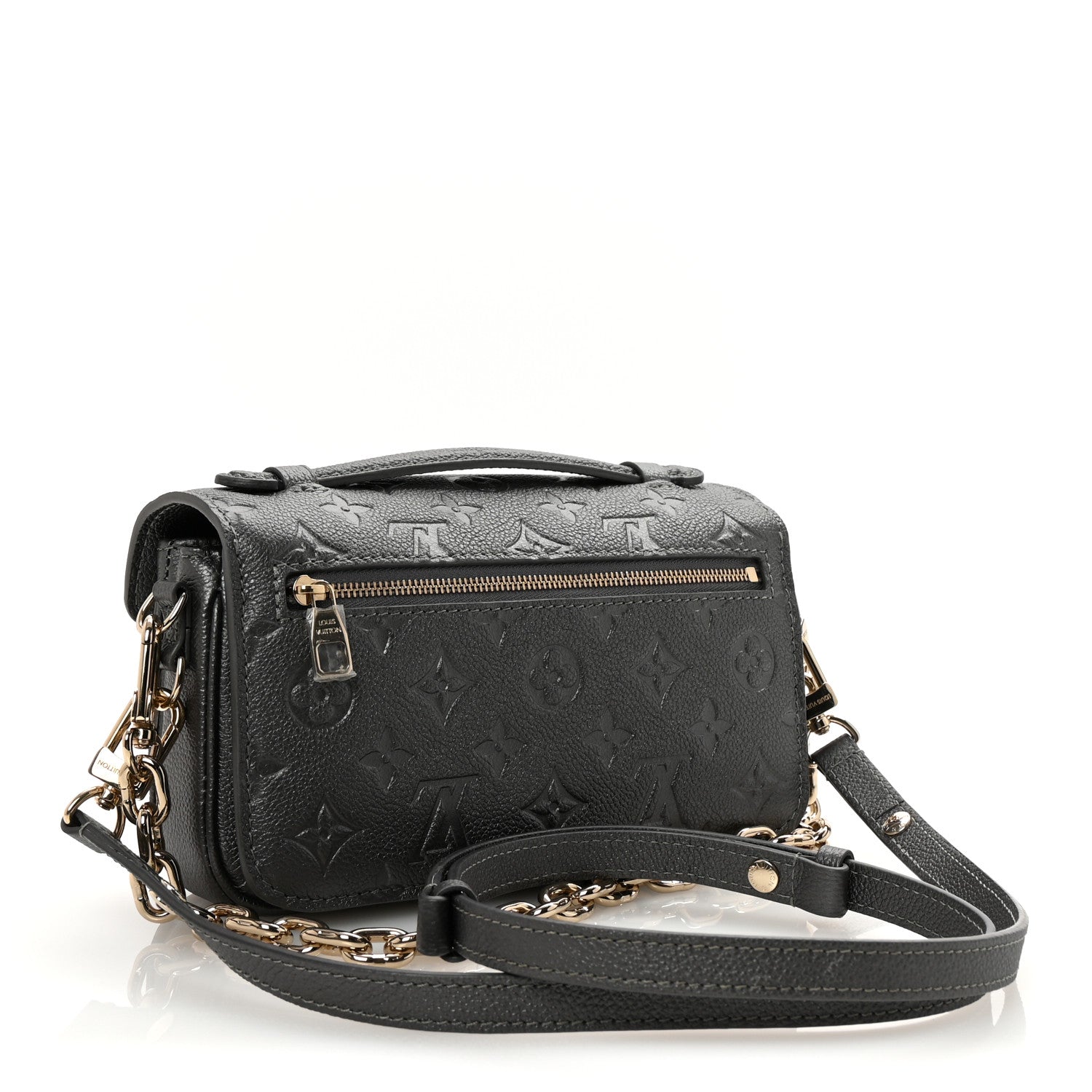 Louis Vuitton Shimmery Empreinte LV Ski Pochette Metis East West Gun Metal 3 of 9
