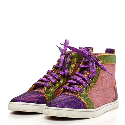 Christian Louboutin Bip Bip Glitter Womens Orlato Flat Sneakers 37 Multicolor 3 of 12