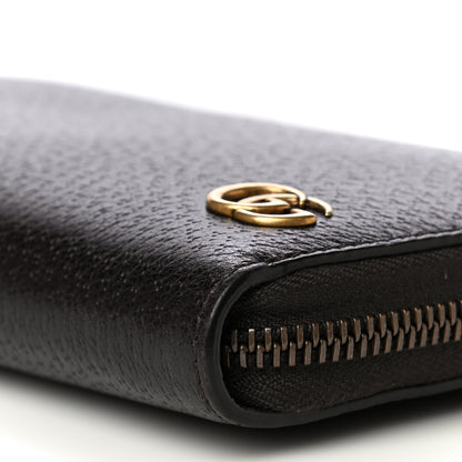 Gucci Dollar Calfskin Boar Effect GG Marmont Zip Around Wallet Dark Cocoa 9 of 15