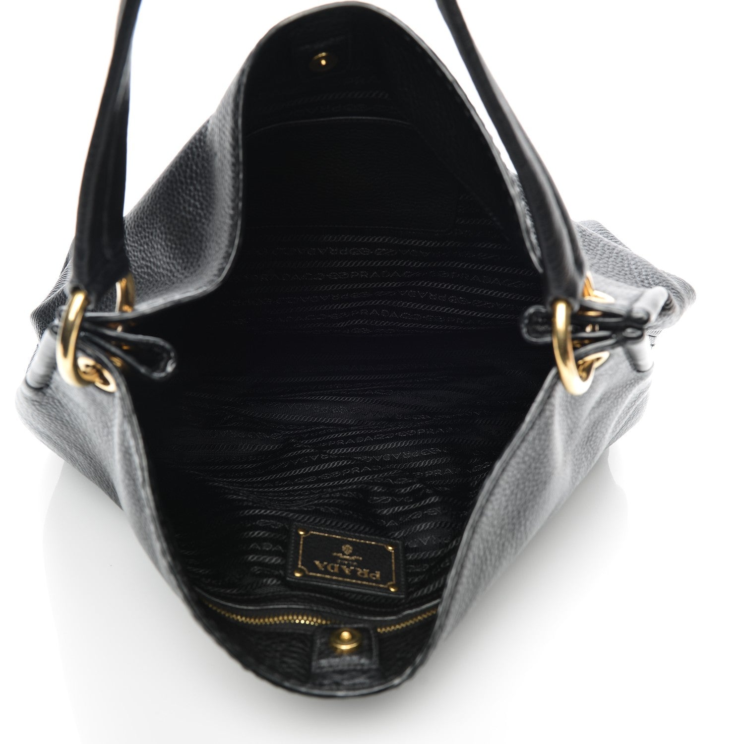 Prada Vitello Daino Logo Hobo Nero Black 5 of 8