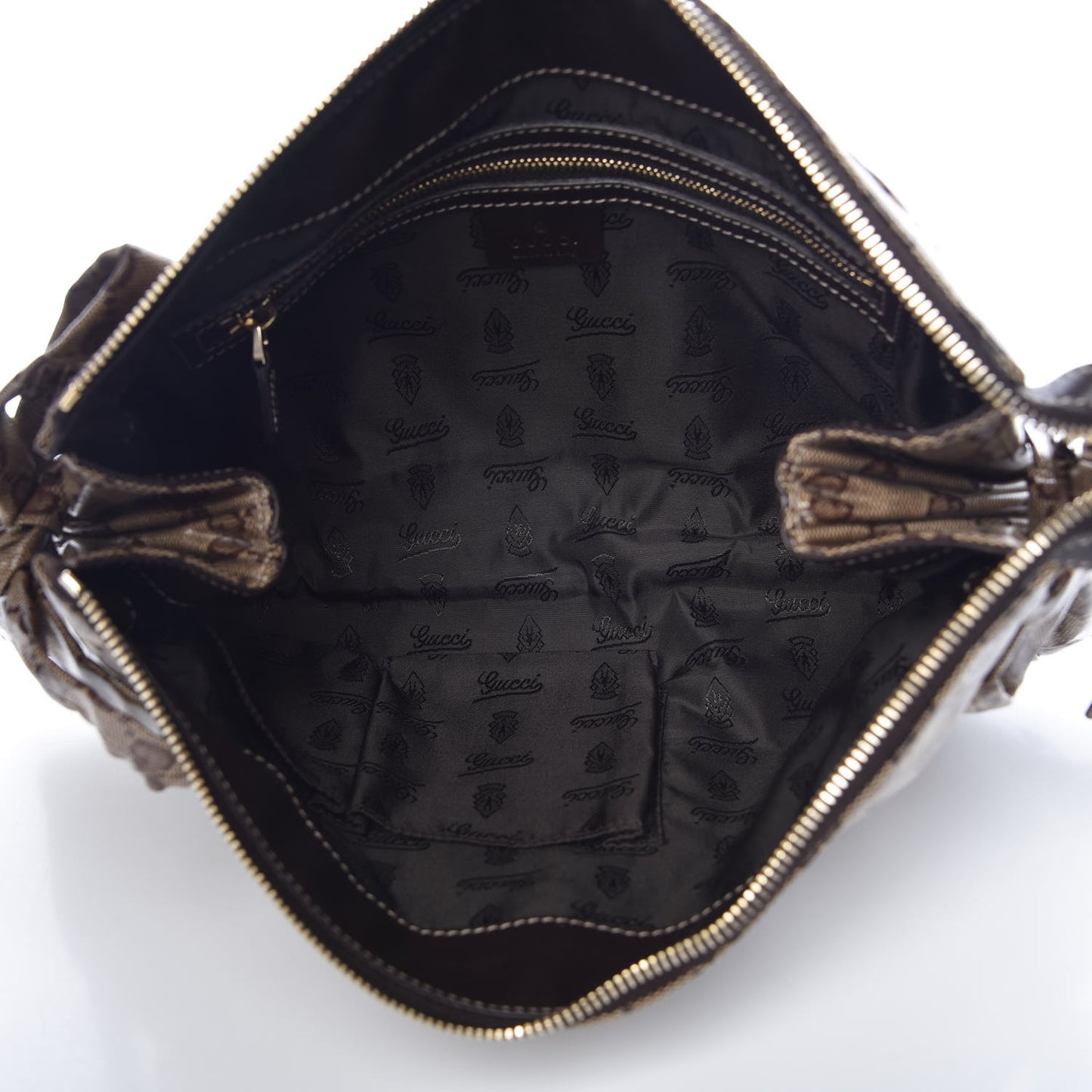 Crystal Monogram Large Hysteria Clutch Brown