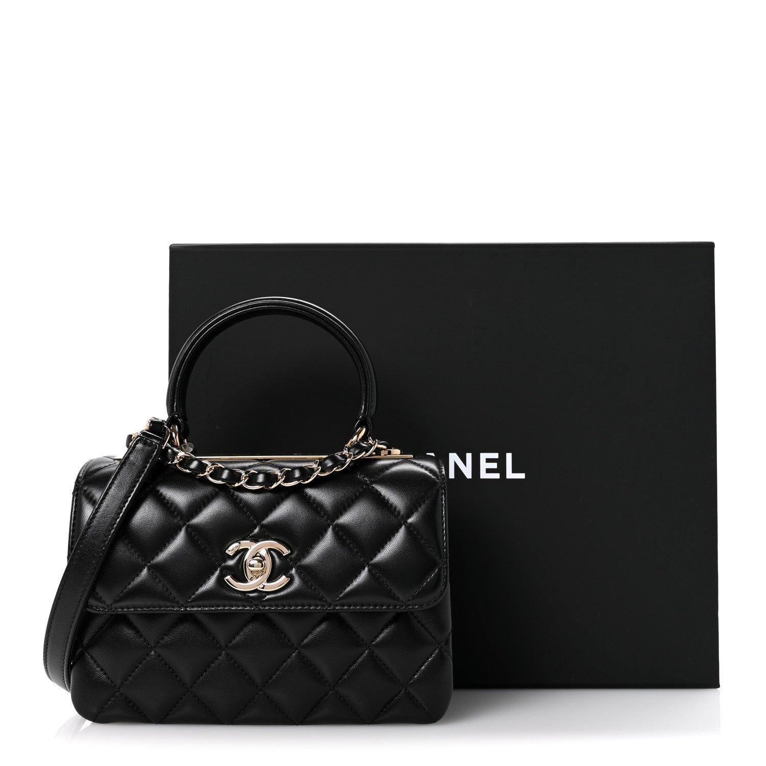 Chanel Lambskin Quilted Mini Trendy CC Dual Handle Flap Bag Black 12 of 12