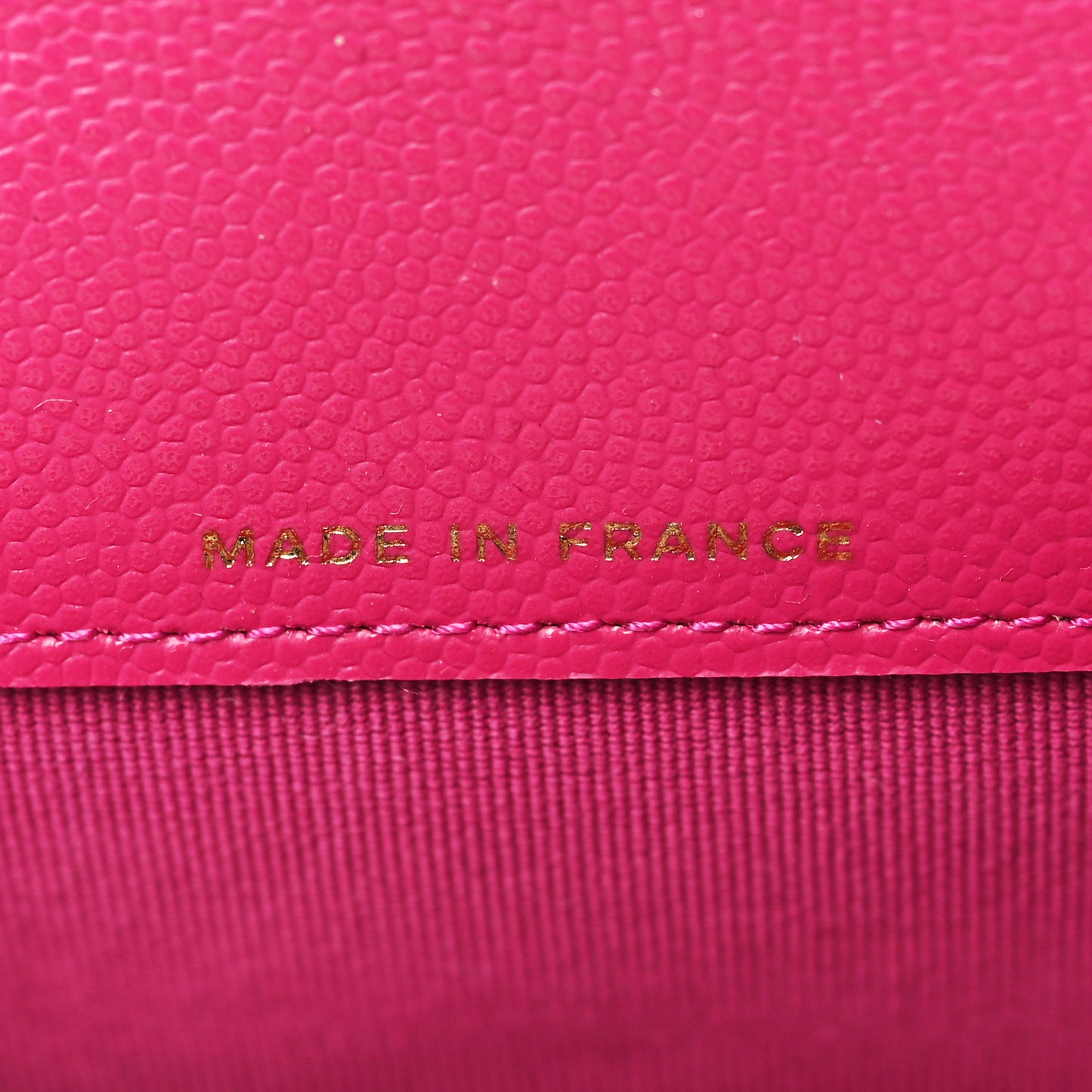 Caviar Quilted Flap Card Holder Wallet Fuchsia