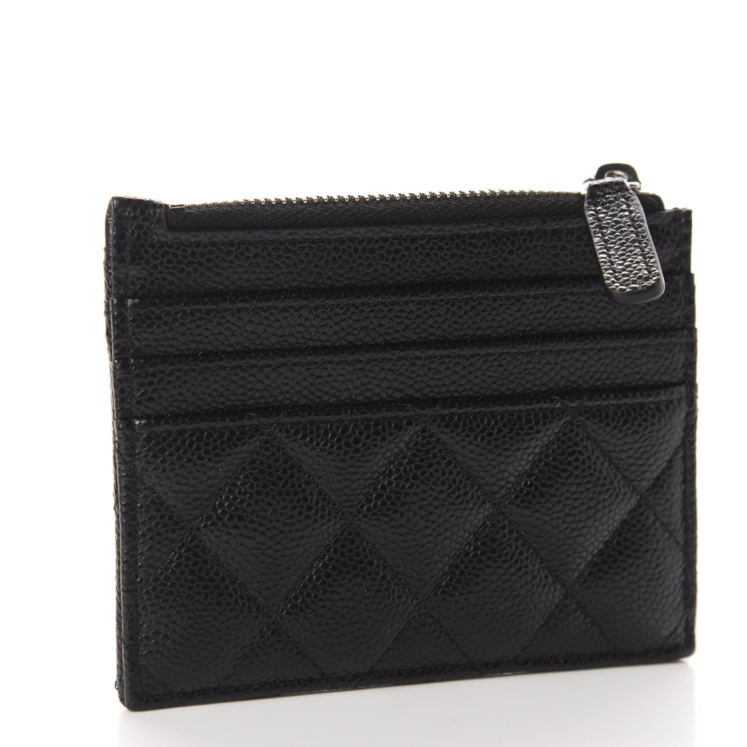 Chanel Caviar Quilted CC Zip Card Holder Black 3 of 8