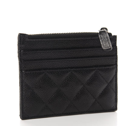 Chanel Caviar Quilted CC Zip Card Holder Black 3 of 8