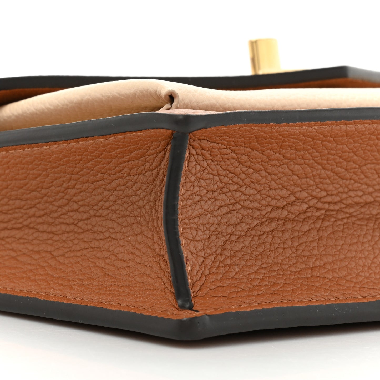 Soft Calfskin My Lockme Chain Pochette Chataigne