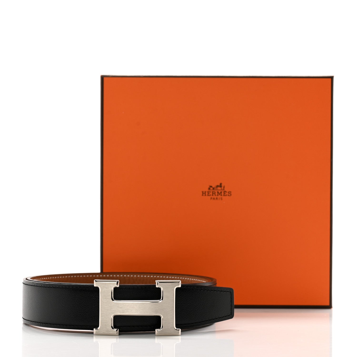 Hermes Box Togo 32mm H Belt 85 34 Black Gold 6 of 6