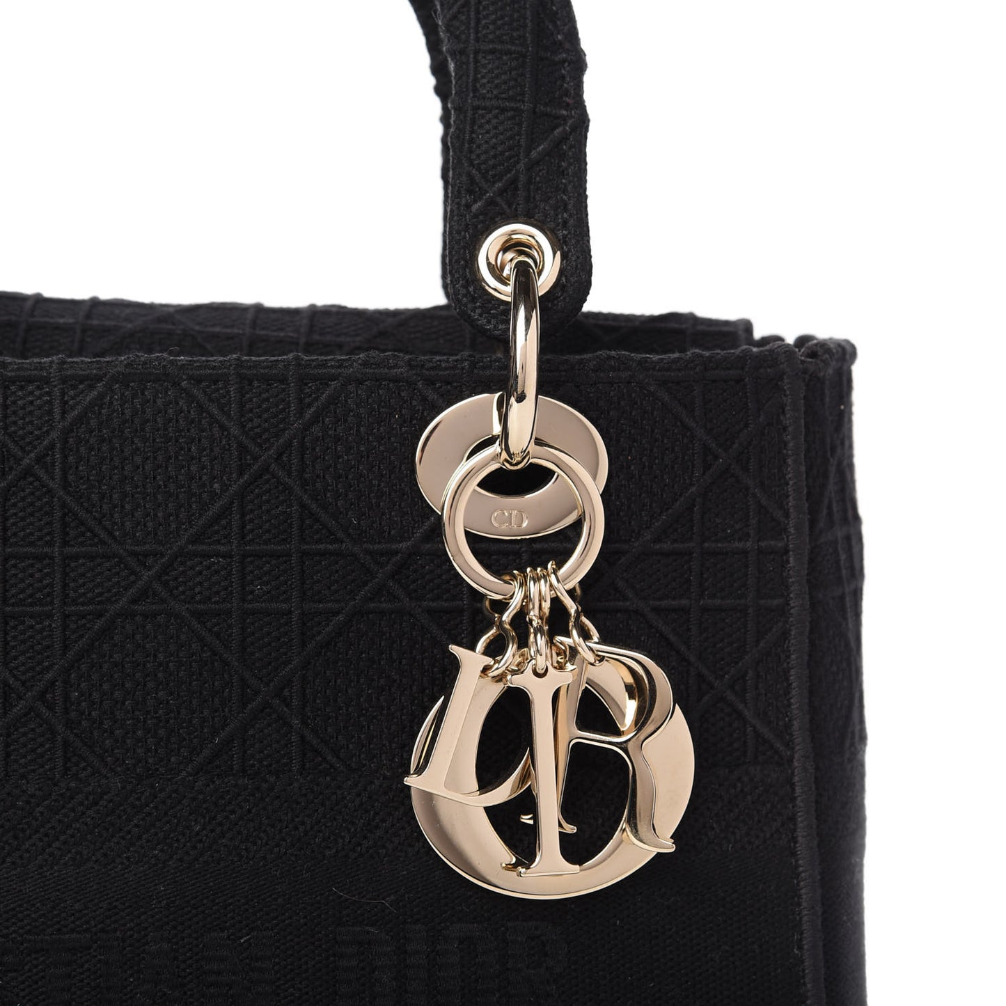 Canvas Embroidered Cannage Medium Lady D-Lite Black