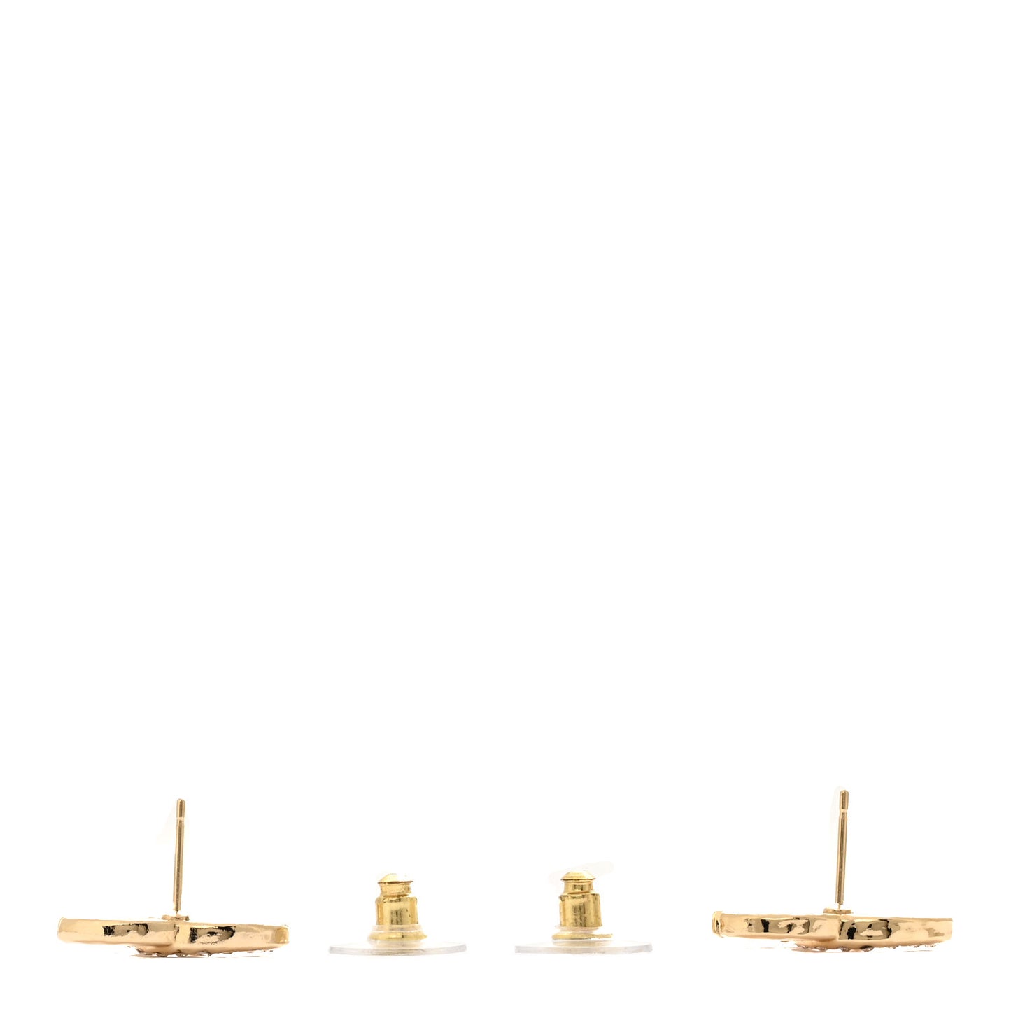 Crystal CC Logo Earrings Gold