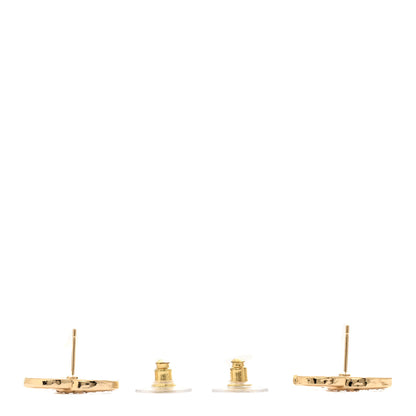 Chanel Crystal CC Logo Earrings Gold 3 of 5