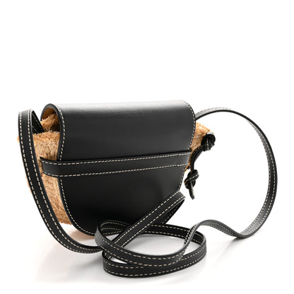 Loewe Calfskin Raffia Mini Gate Crossbody Bag Natural Black 3 of 11