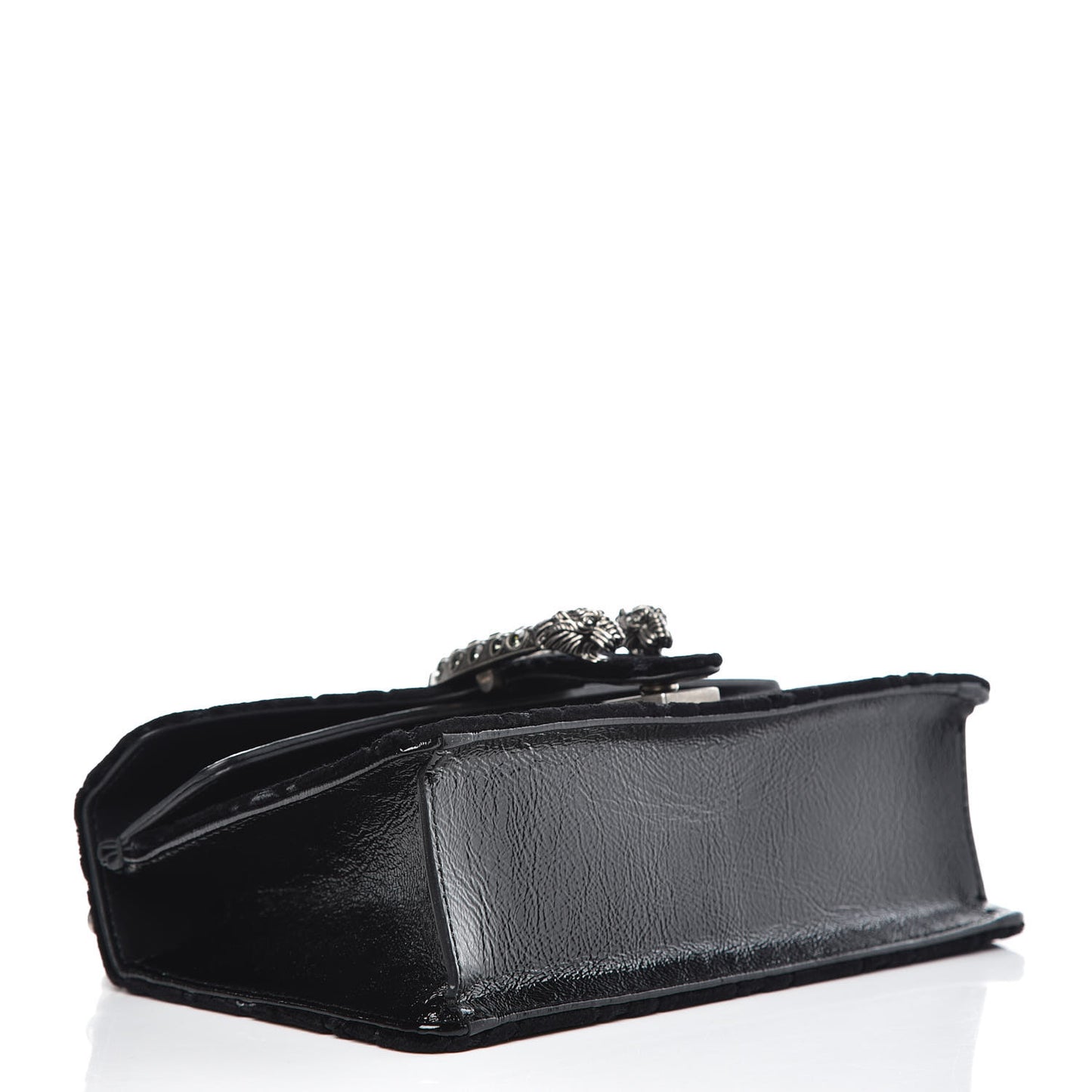 Velvet Skipper Crystal GG Monogram Small Dionysus Shoulder Bag Black Black Diamond