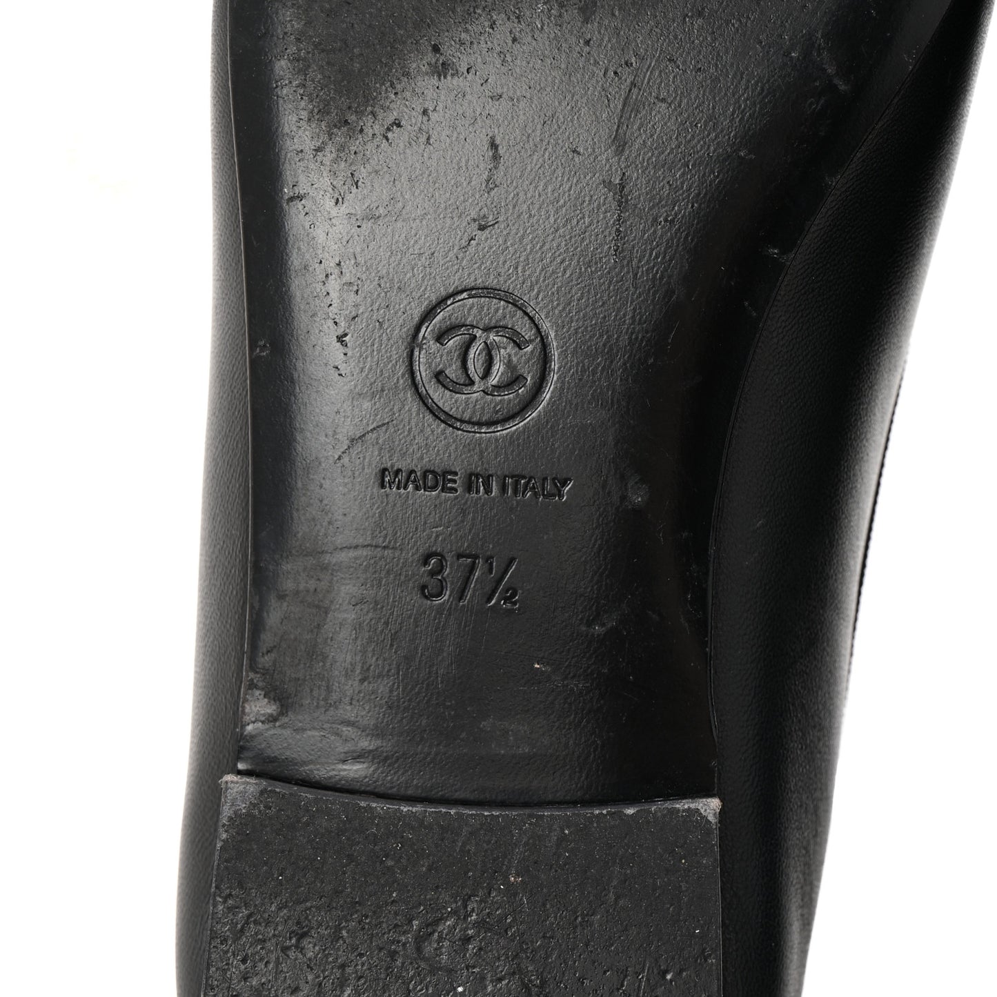 Lambskin Cap Toe Ballerina Flats 37.5 Black