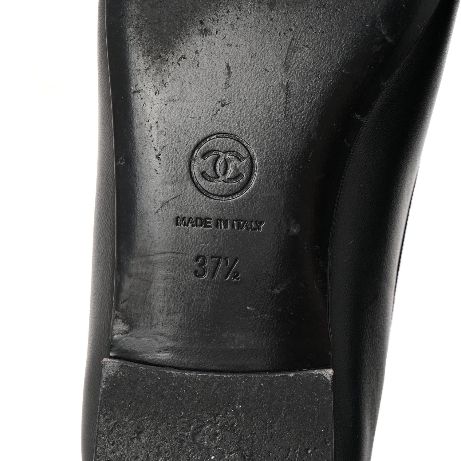 Chanel Lambskin Cap Toe Ballerina Flats 37.5 Black 7 of 11
