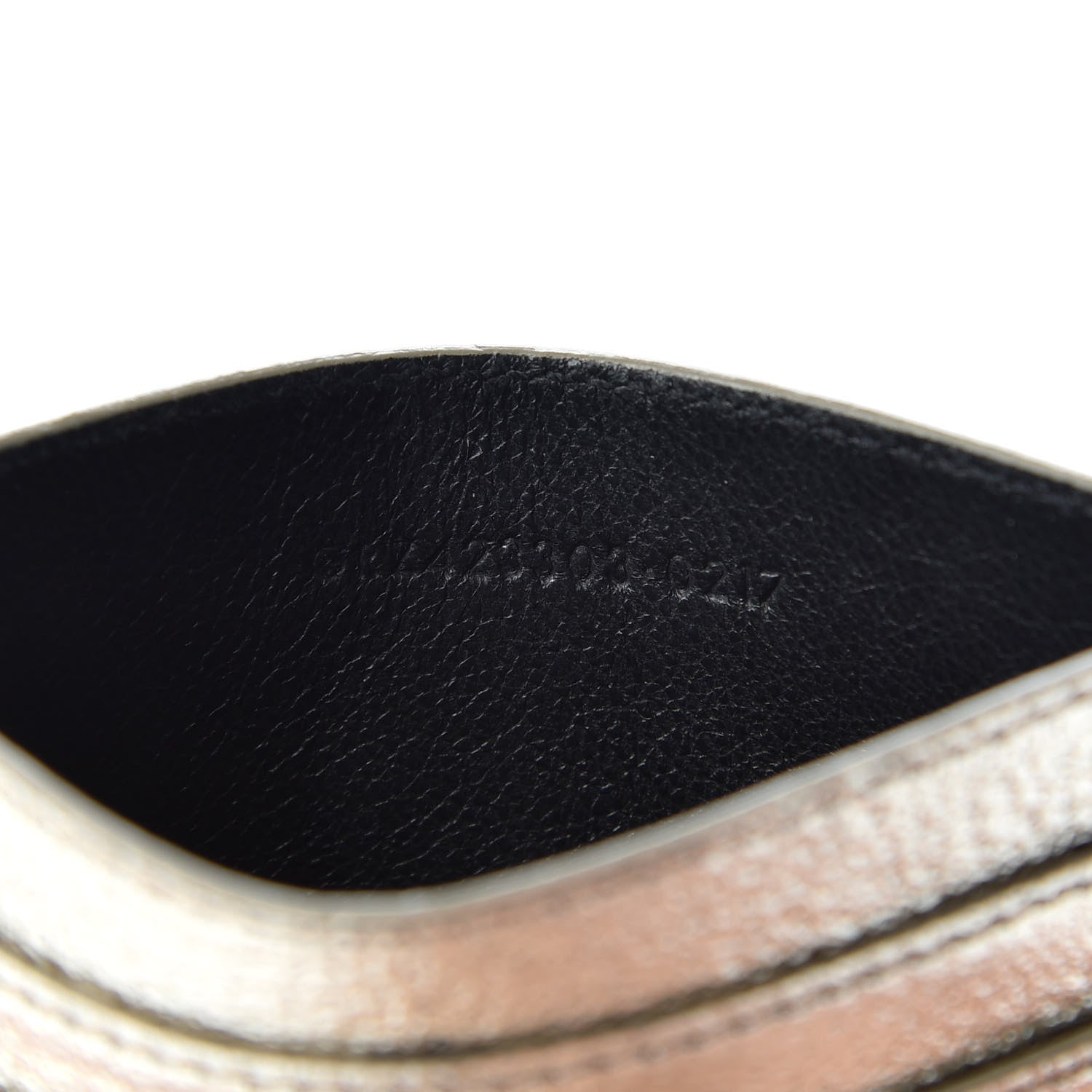 Saint Laurent Metallic Calfskin Monogram Credit Card Case Argento 6 of 7