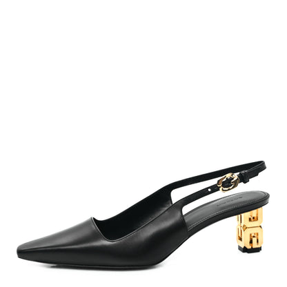 Givenchy Calfskin G Cube 50mm Slingback Pumps 37 Black 1 of 9