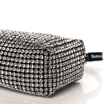 Alexander Wang Mesh Crystal Rhinestone Mini Heiress Pouch Black Silver 10 of 11