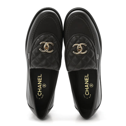 Chanel Lambskin Quilted CC Turnlock Loafers 39.5 Dark Brown 2 of 9