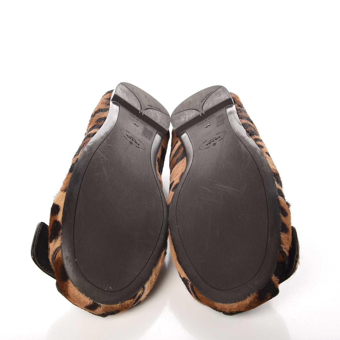 Calf Hair Leopard Print Buckle Ballet Flats 40