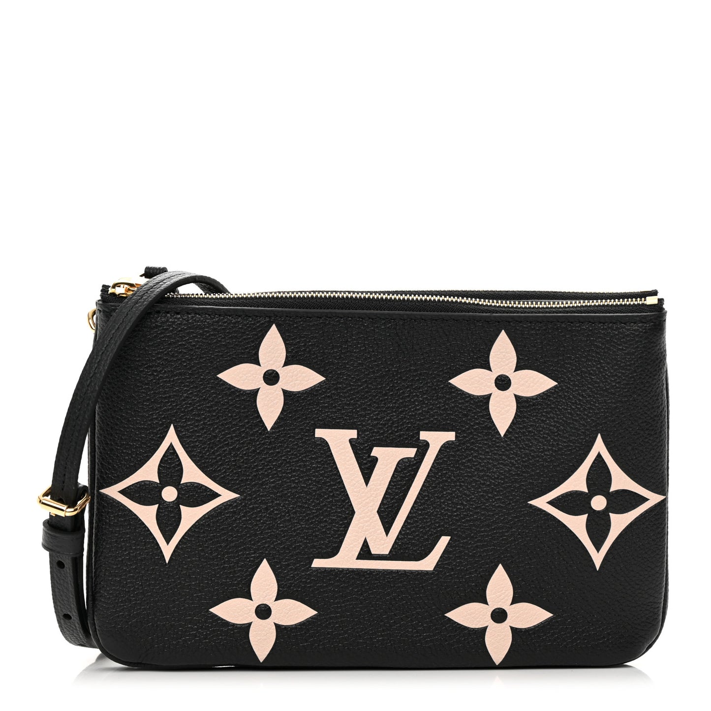 Empreinte Monogram Giant Double Zip Pochette Black Cream