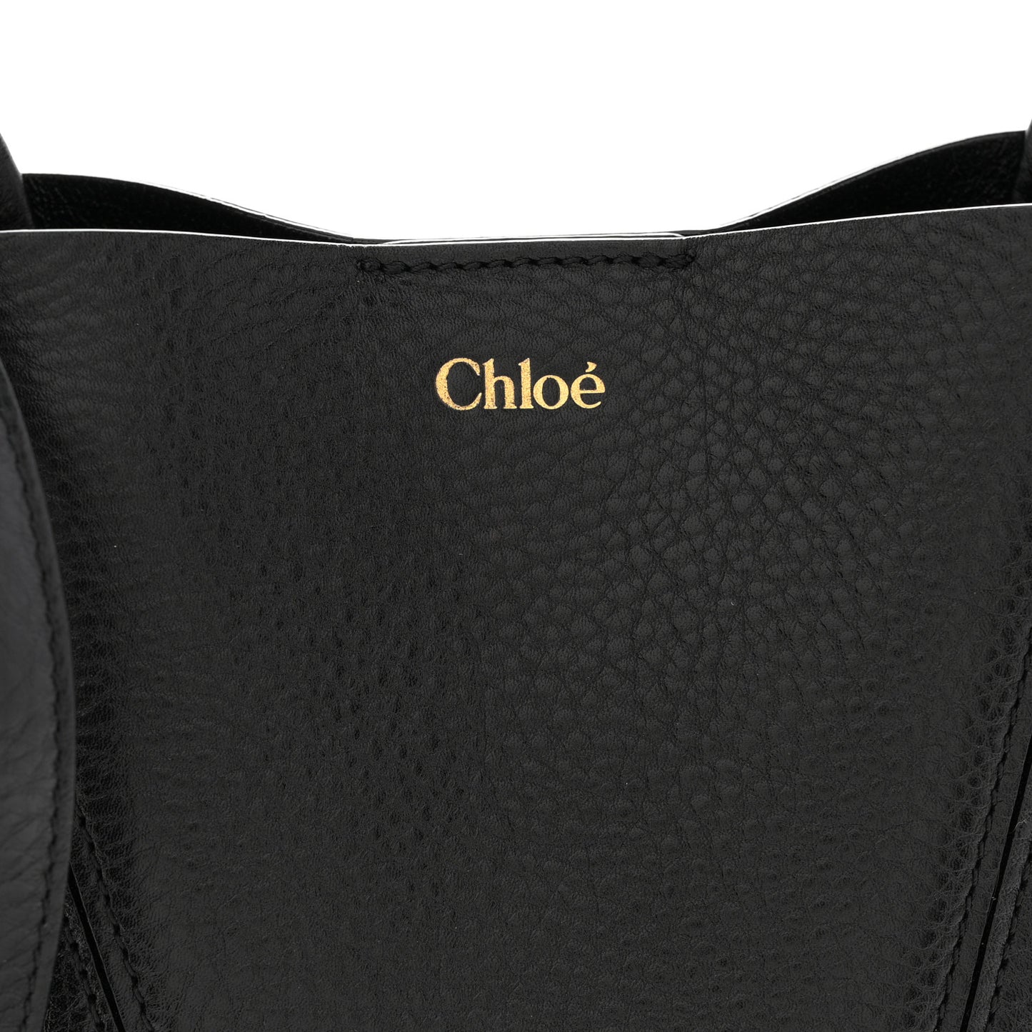 Grained Calfskin Small Spin Tote Black