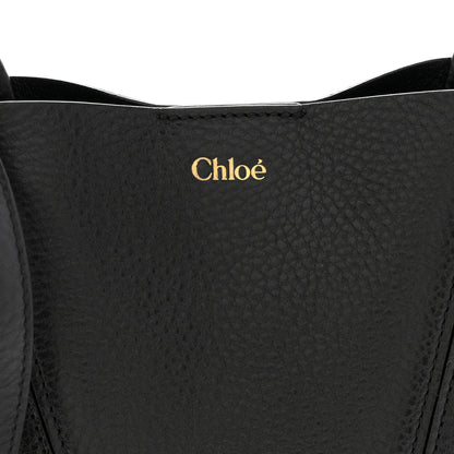 Chloe Grained Calfskin Small Spin Tote Black 8 of 10