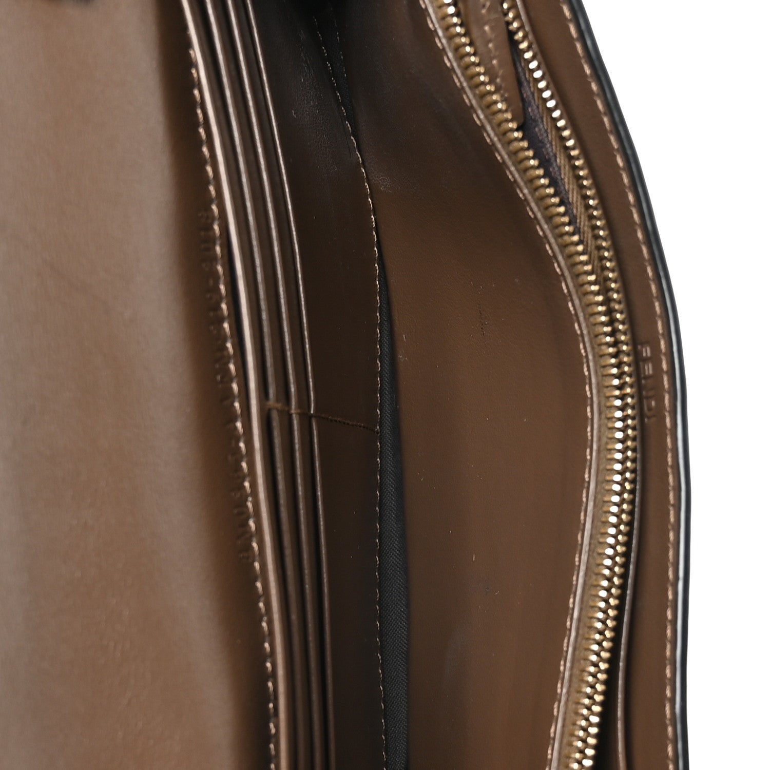Fendi Vitello Soft F is Fendi Bi-Color FF 1974 Embossed Continental Envelope Wallet On Chain Maya Black 5 of 12