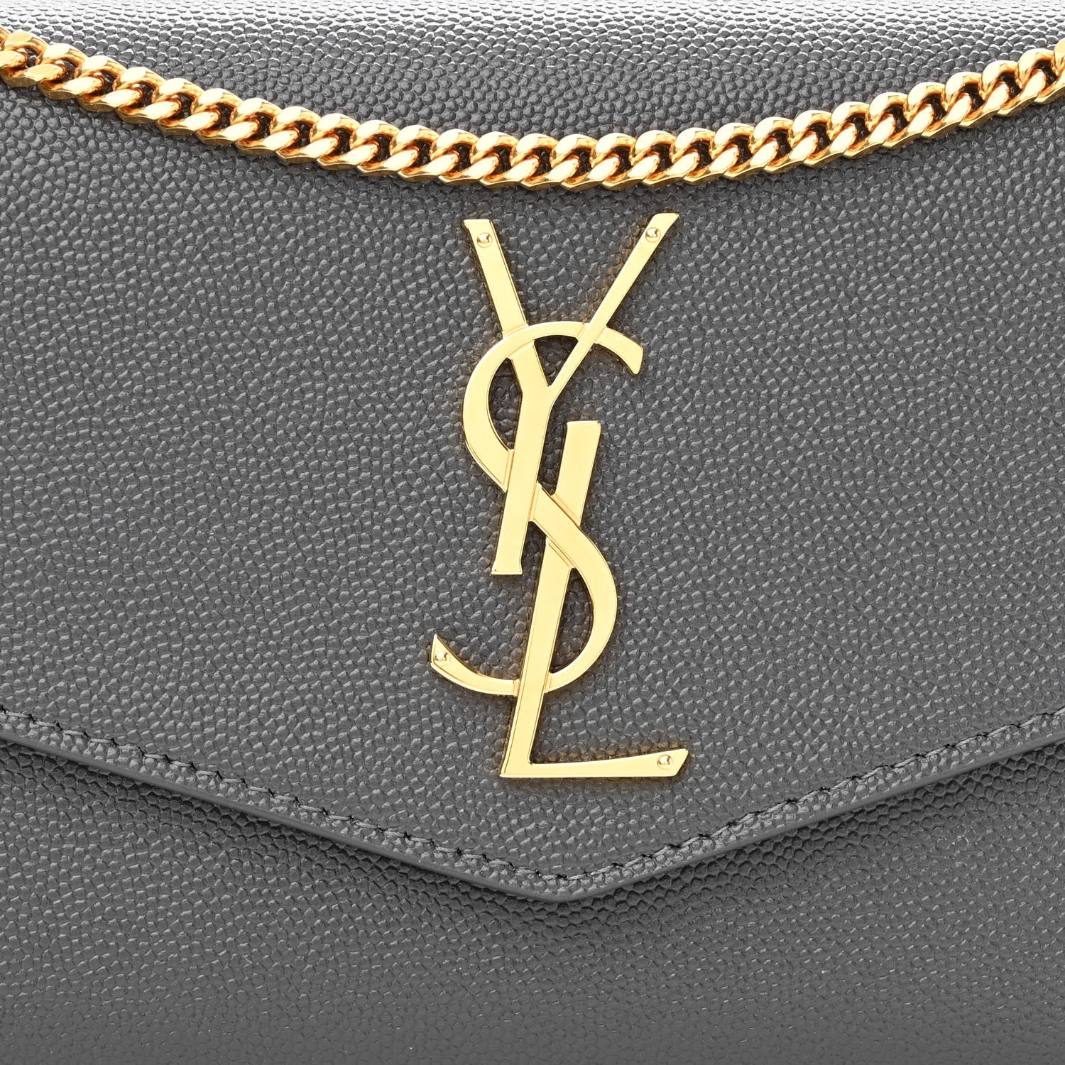 Saint Laurent Grain De Poudre Uptown Chain Wallet Storm 9 of 12