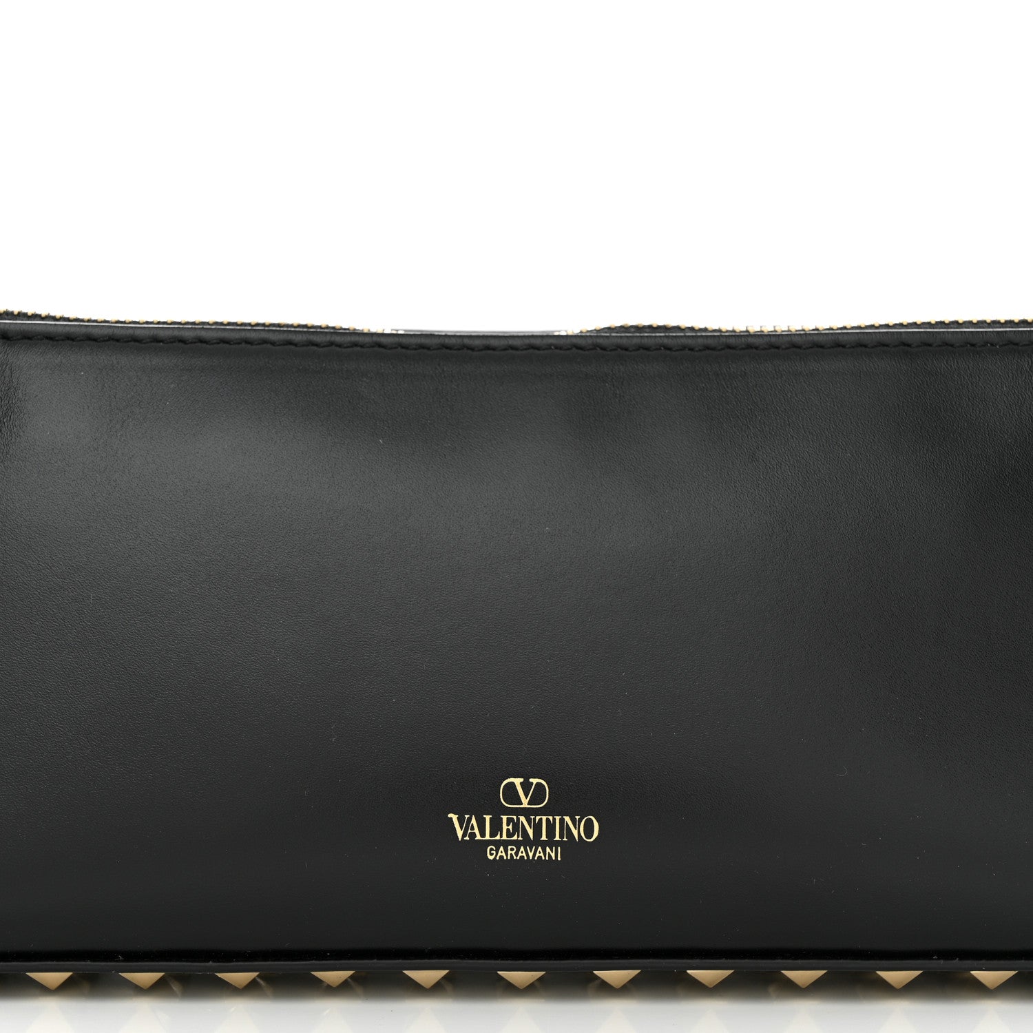 Valentino Garavani Smooth Calfskin Rockstud East West Crossbody Clutch Bag Black 7 of 9