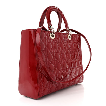 Christian Dior Patent Cannage Large Lady Dior Red 3 of 14