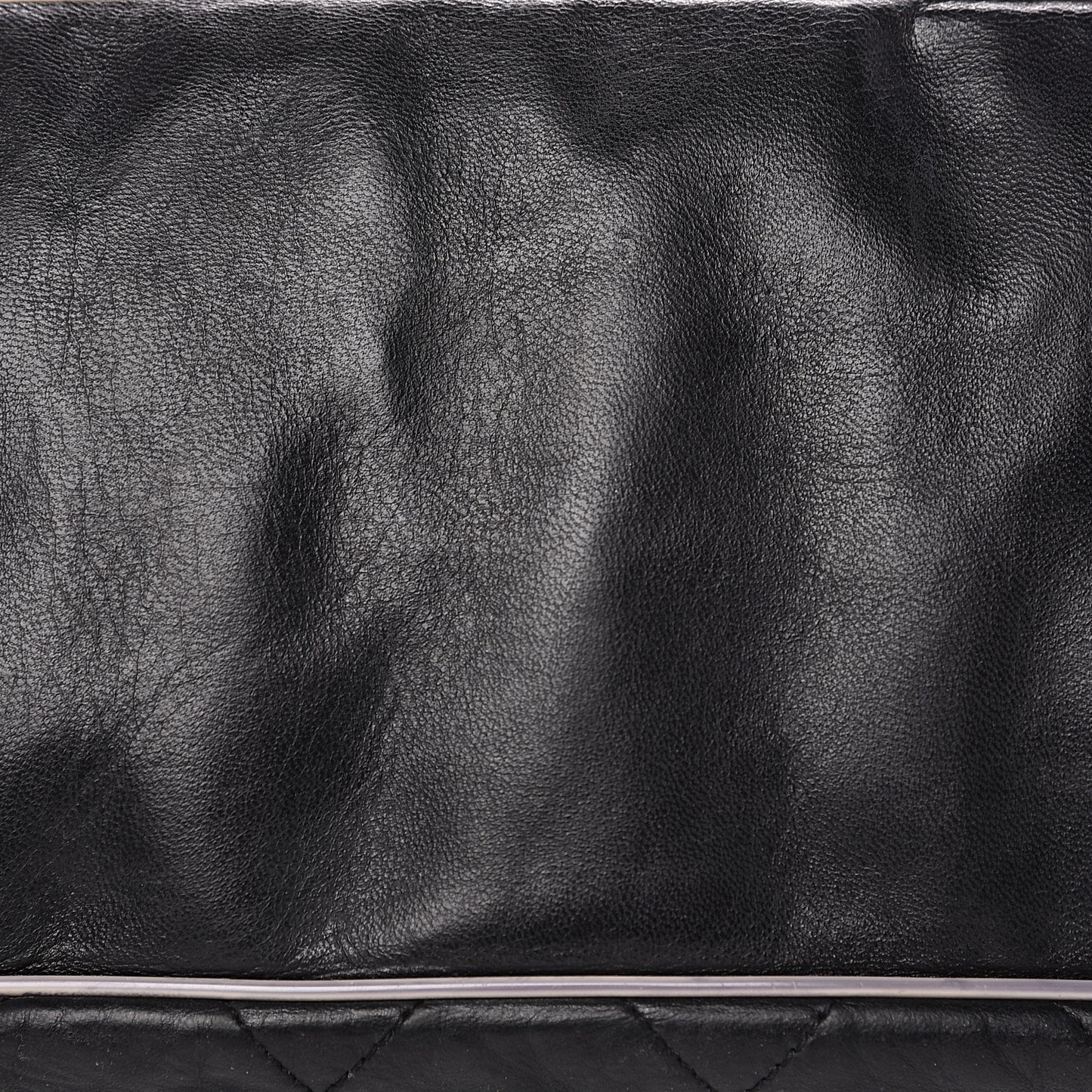 Lambskin Quilted East West Accordion Flap Black