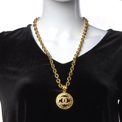 Chanel Chain CC Long Pendant Necklace Gold 2 of 7