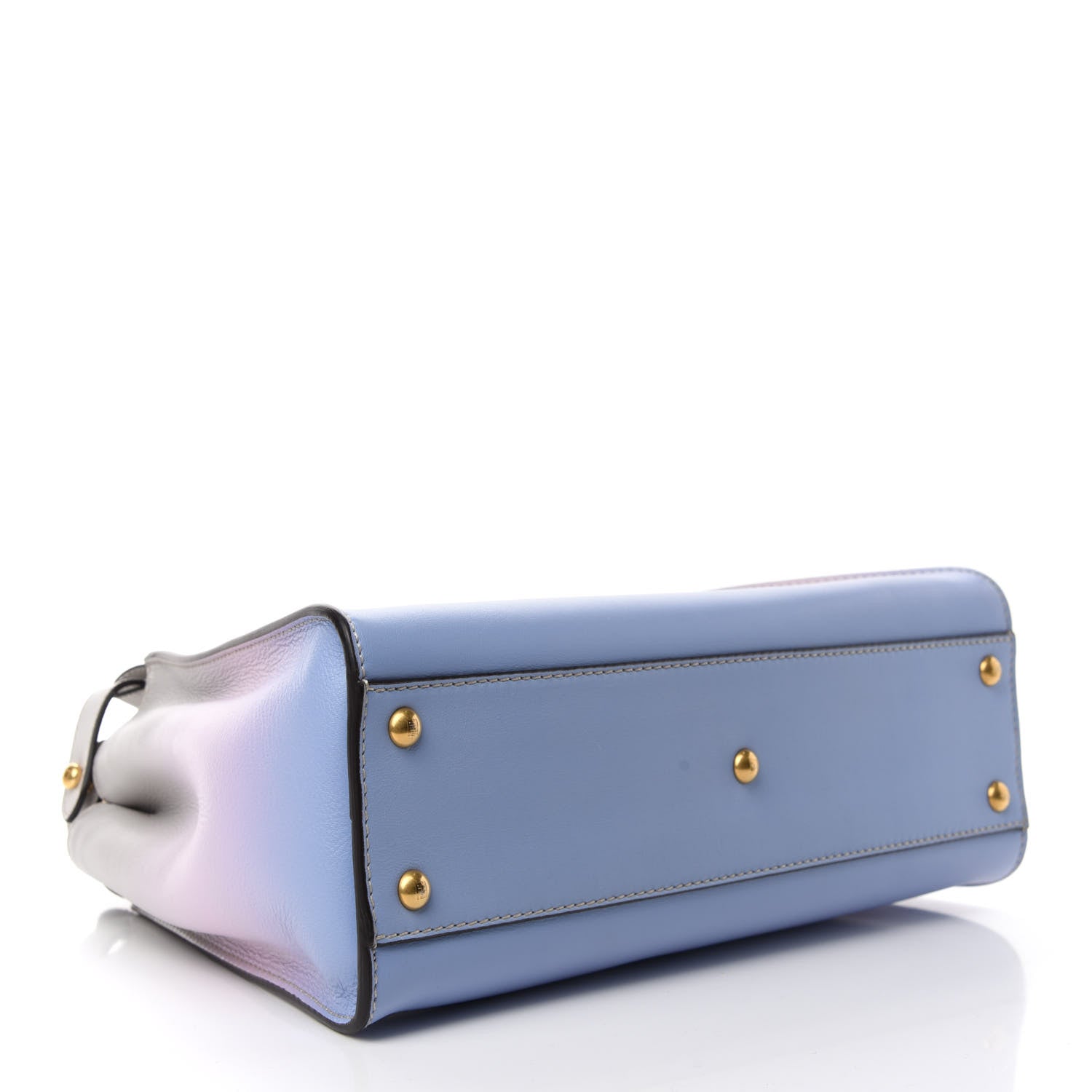 Fendi X JOSHUA VIDES Vitello Seta Shiny Nappa Degrade Medium Peekaboo Iconic Satchel Ghiaia Rosa Azzurro 4 of 11