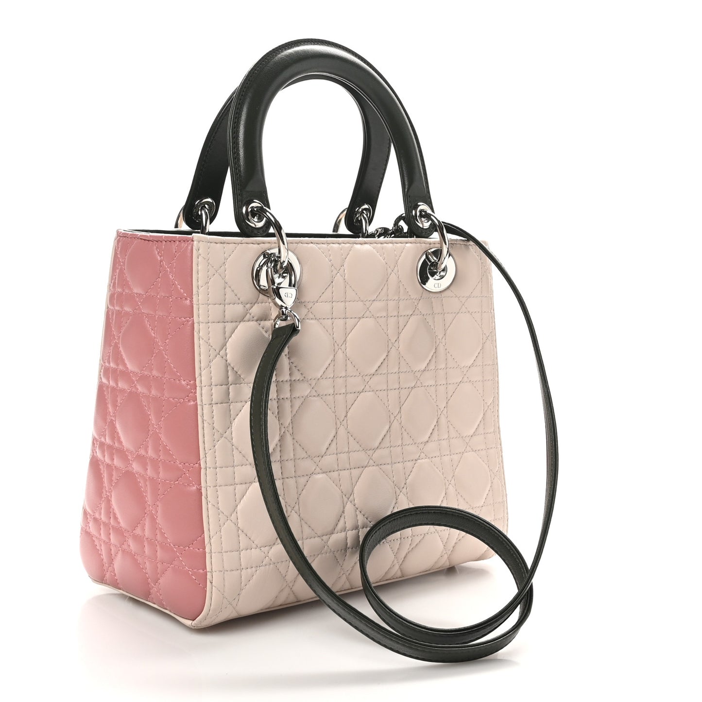 Lambskin Cannage Medium Tri-Color Lady Dior Light Pink