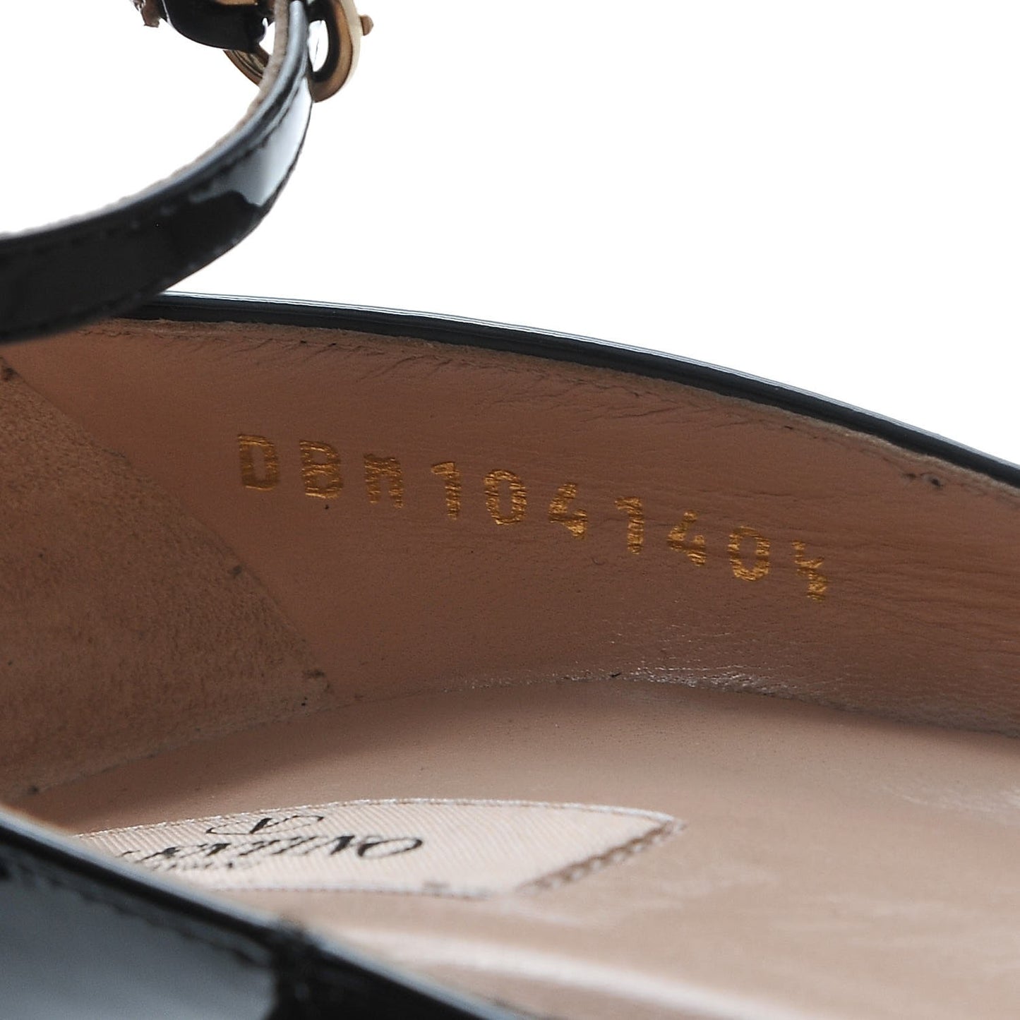 Patent Tan-Go Mary Jane Ankle Strap 100mm Pumps 40.5 Black