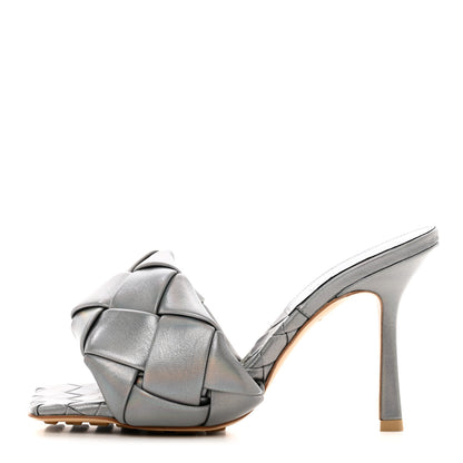 Bottega Veneta Laser Nappa Maxi Intrecciato Lido 90mm Mule Sandals 37 Oyster 1 of 7