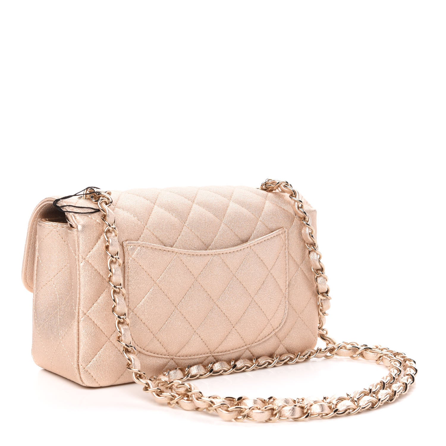Chanel Metallic Lambskin Quilted Mini Rectangular Flap Gold 3 of 10