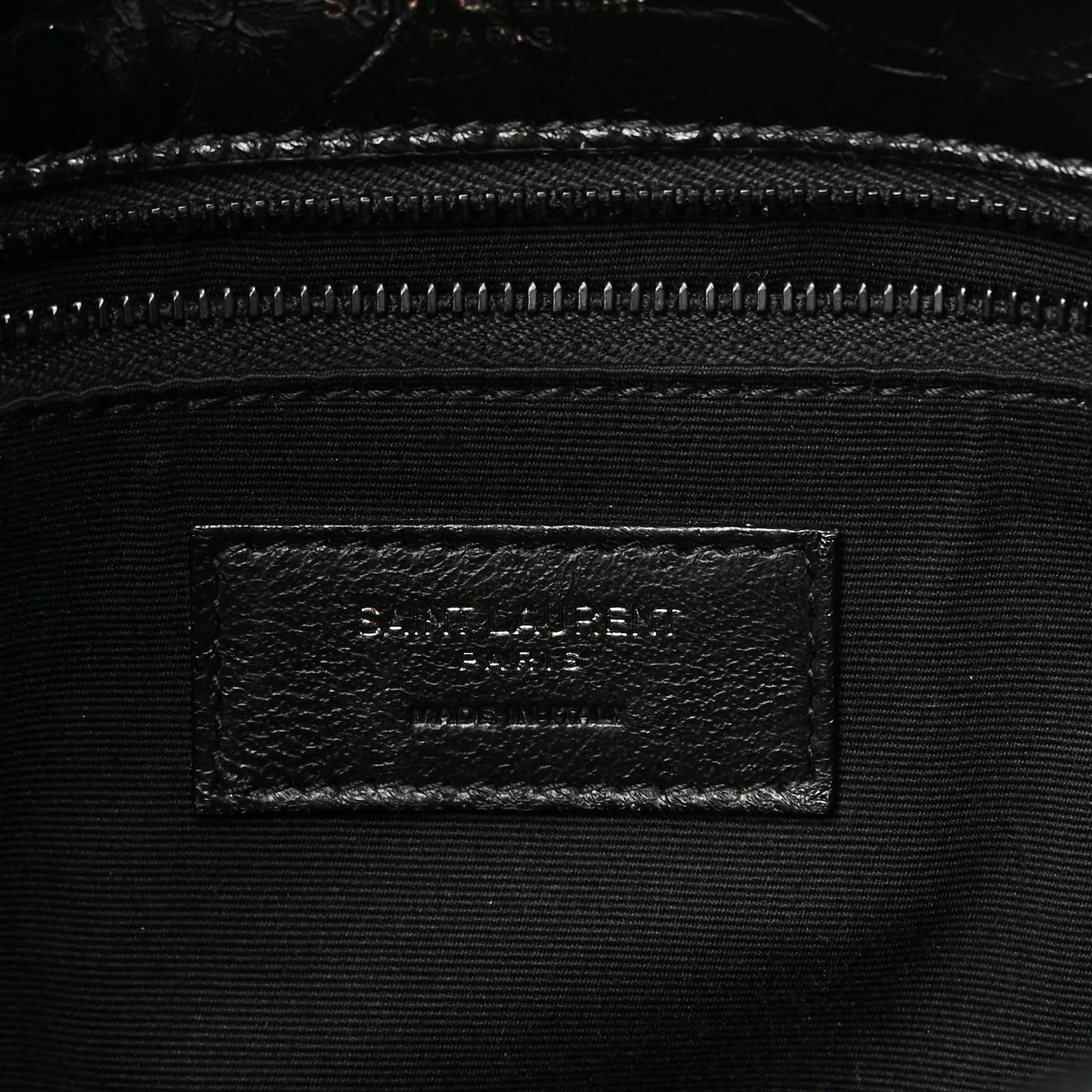 Crinkled Calfskin Matelasse Monogram Medium Niki Chain Satchel Black