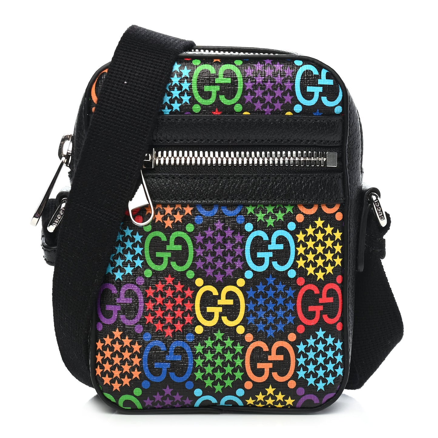 GG Supreme Monogram Psychedelic Messenger Bag Black