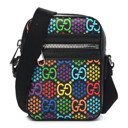 Gucci GG Supreme Monogram Psychedelic Messenger Bag Black 1 of 9