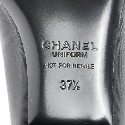 Chanel Grosgrain Cap Toe Uniform Ballerina Flats 37.5 Black 6 of 9