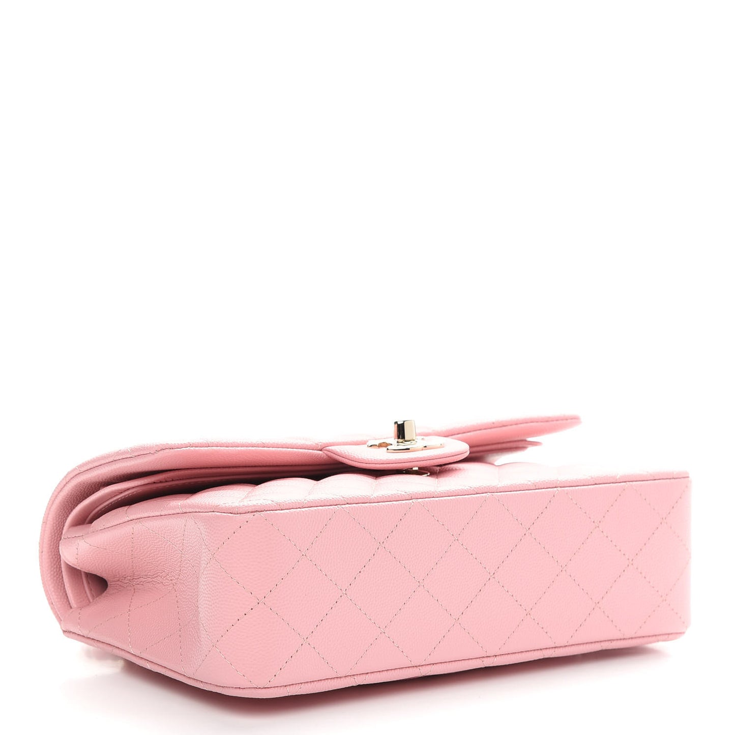 Caviar Quilted Small Double Flap Pink