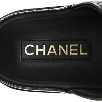 Chanel Lambskin Quilted Velcro Dad Chain CC Slide Sandals 37.5 Black 8 of 10