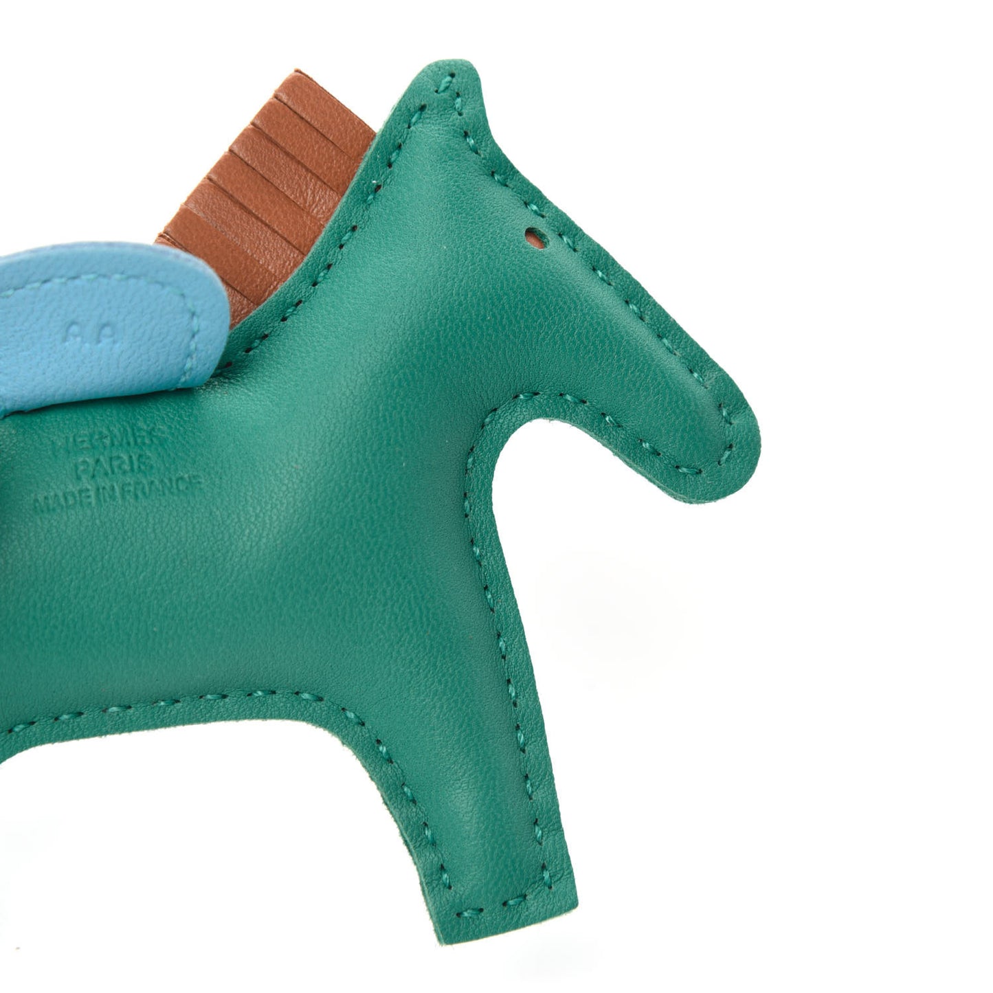 Milo Lambskin Grigri Rodeo Horse Bag Charm PM Vert Verone Gold Celeste