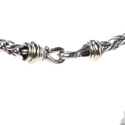 David Yurman Sterling Silver 14K Yellow Gold 6mm Wheat Chain Necklace 4 of 6