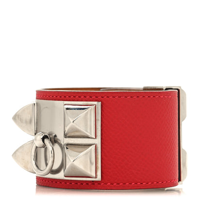 Hermes Epsom Collier De Chien CDC Bracelet S Rouge Casaque 1 of 5