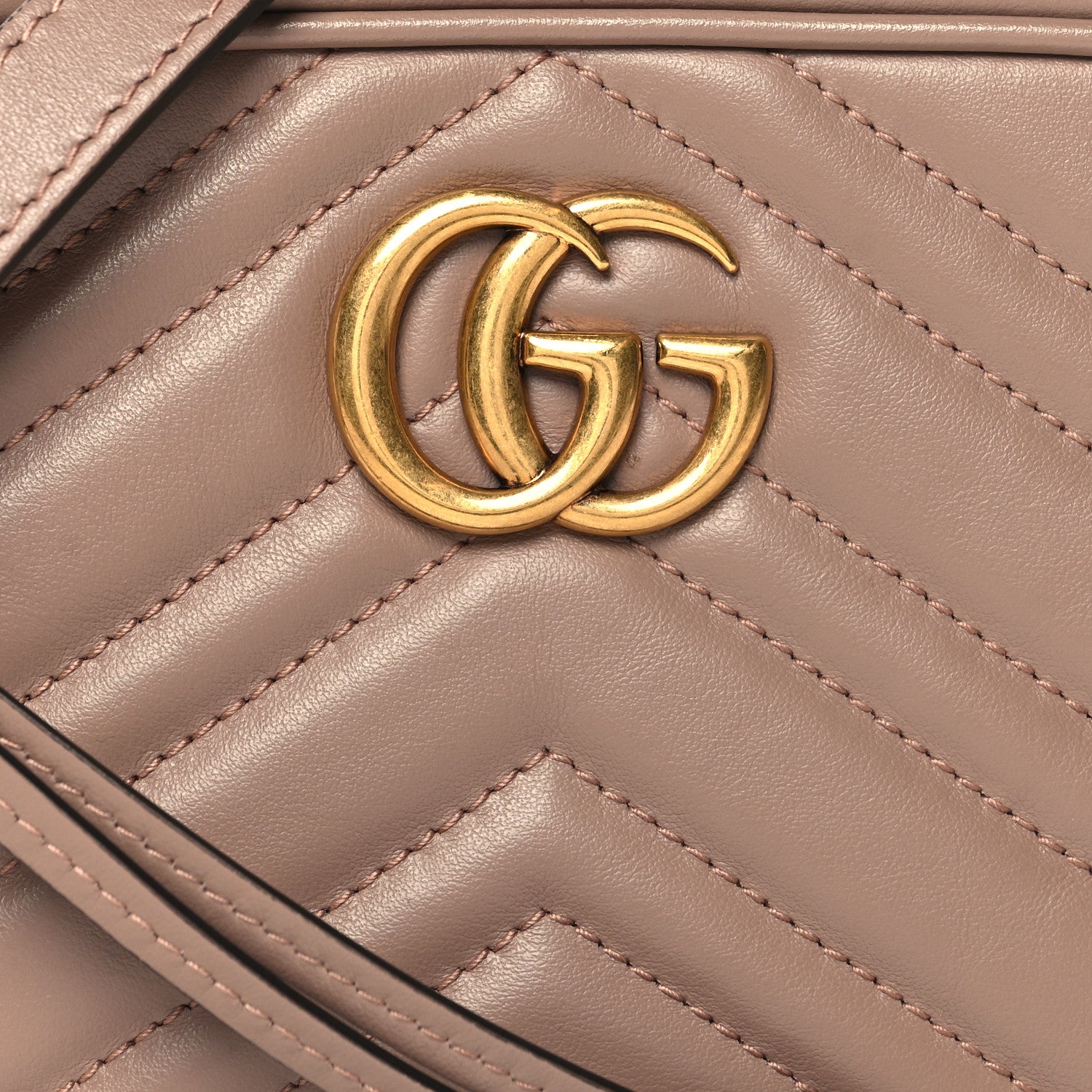 Gucci Calfskin Matelasse Mini GG Marmont Chain Shoulder Bag Nude 8 of 10