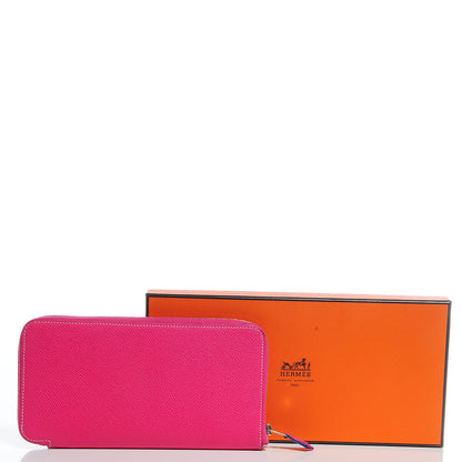Hermes Epsom Silk'in Wallet Rose Tyrien 6 of 11