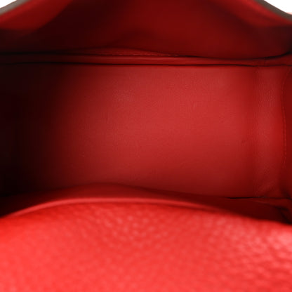 Hermes Taurillon Clemence Mini Lindy 20 Rouge Radieux 5 of 11